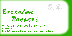 bertalan mocsari business card