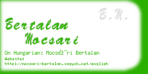 bertalan mocsari business card